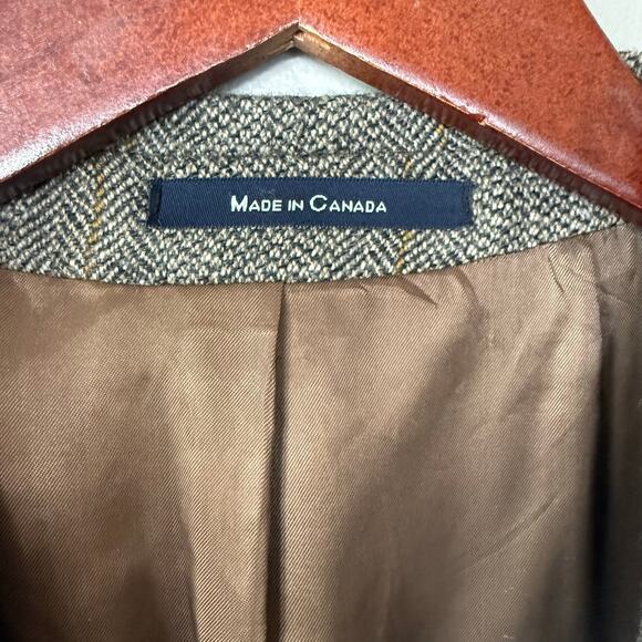Vintage Chaps Ralph Lauren Jacket 44R Tweed Virgin Wool Blazer Sport Coat Brown - Picture 7 of 16